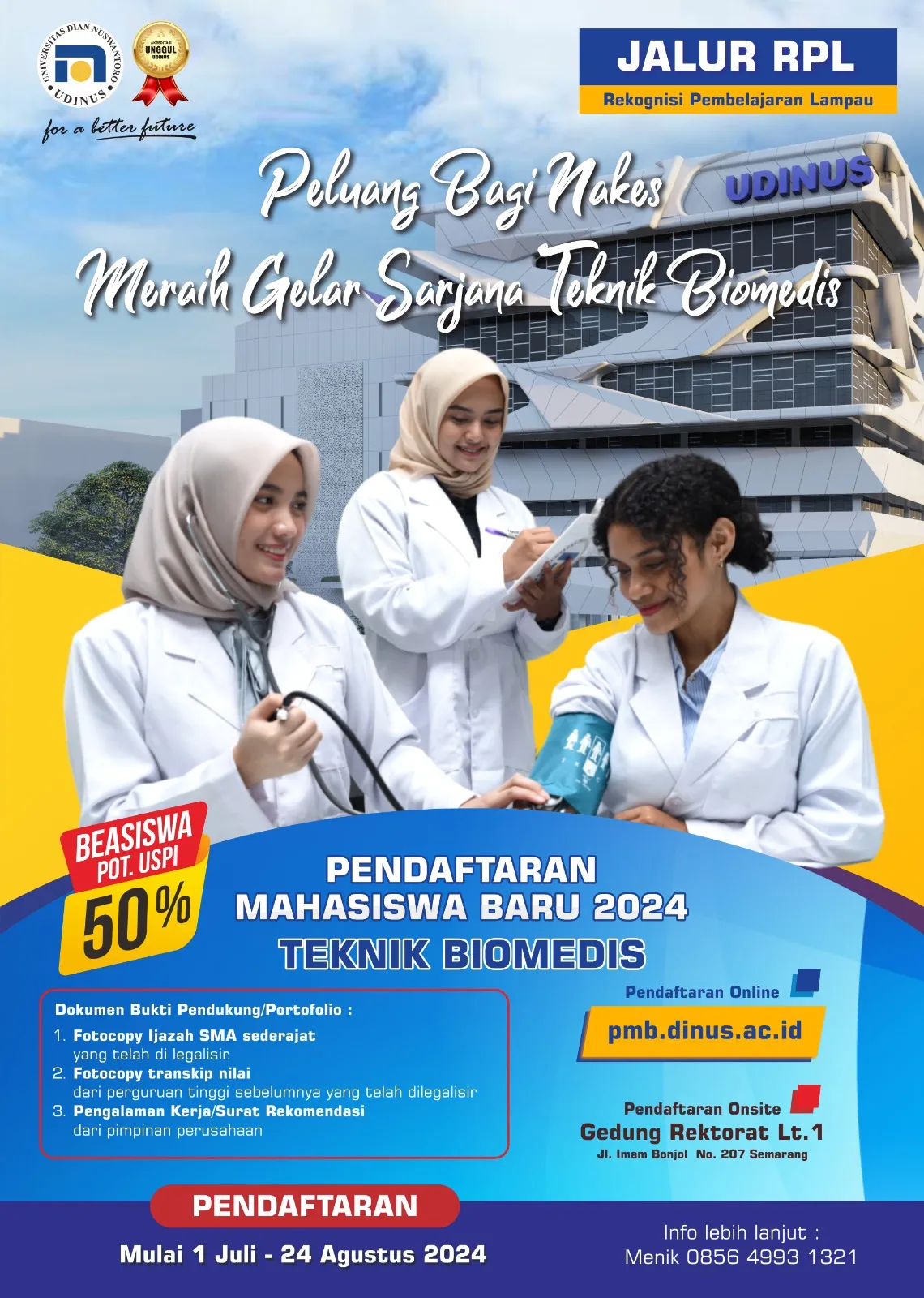 Penerimaan Mahasiswa Baru Jalur RPL Teknik Biomedis 2024