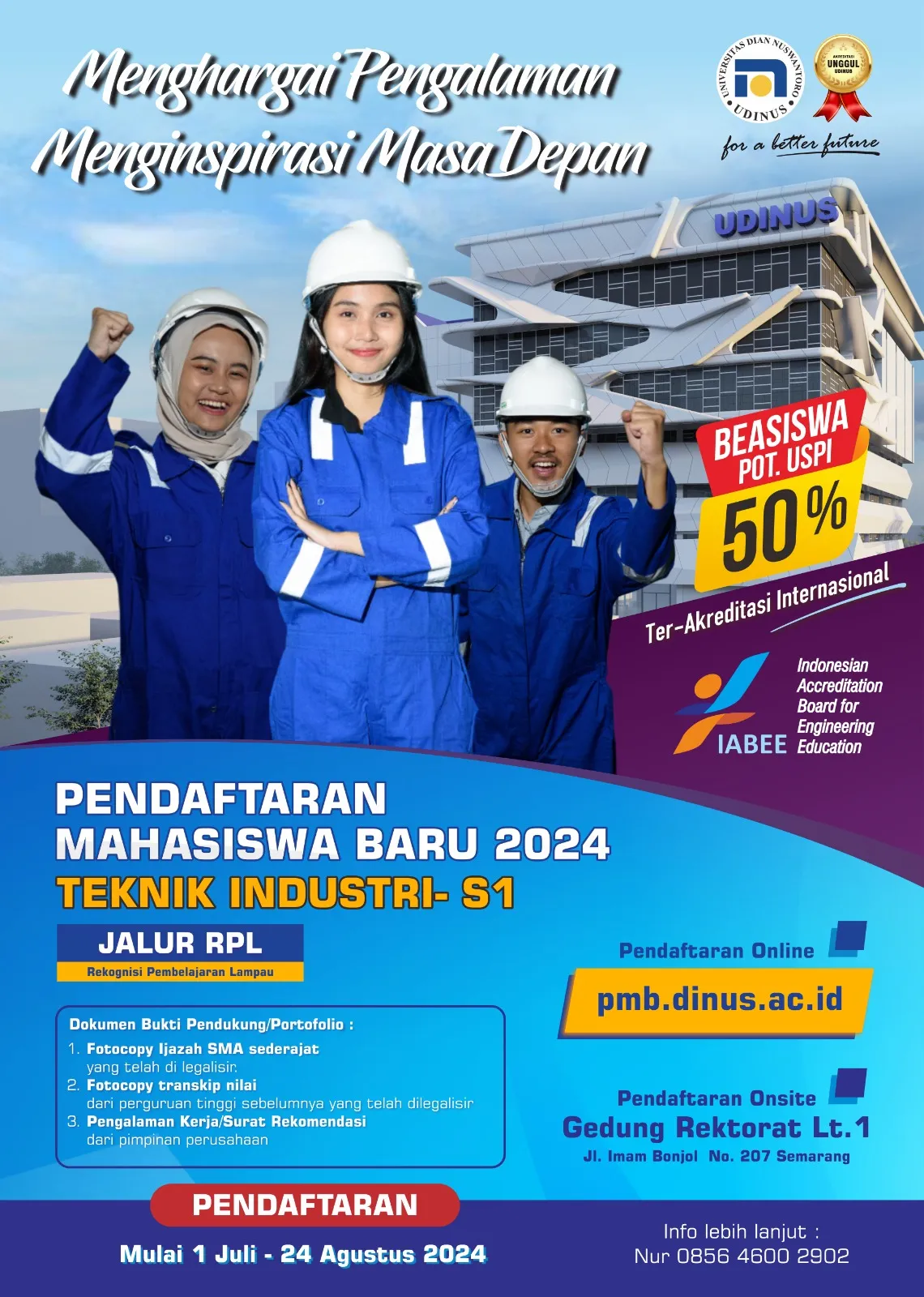 Penerimaan Mahasiswa Baru Jalur RPL Teknik Industri 2024