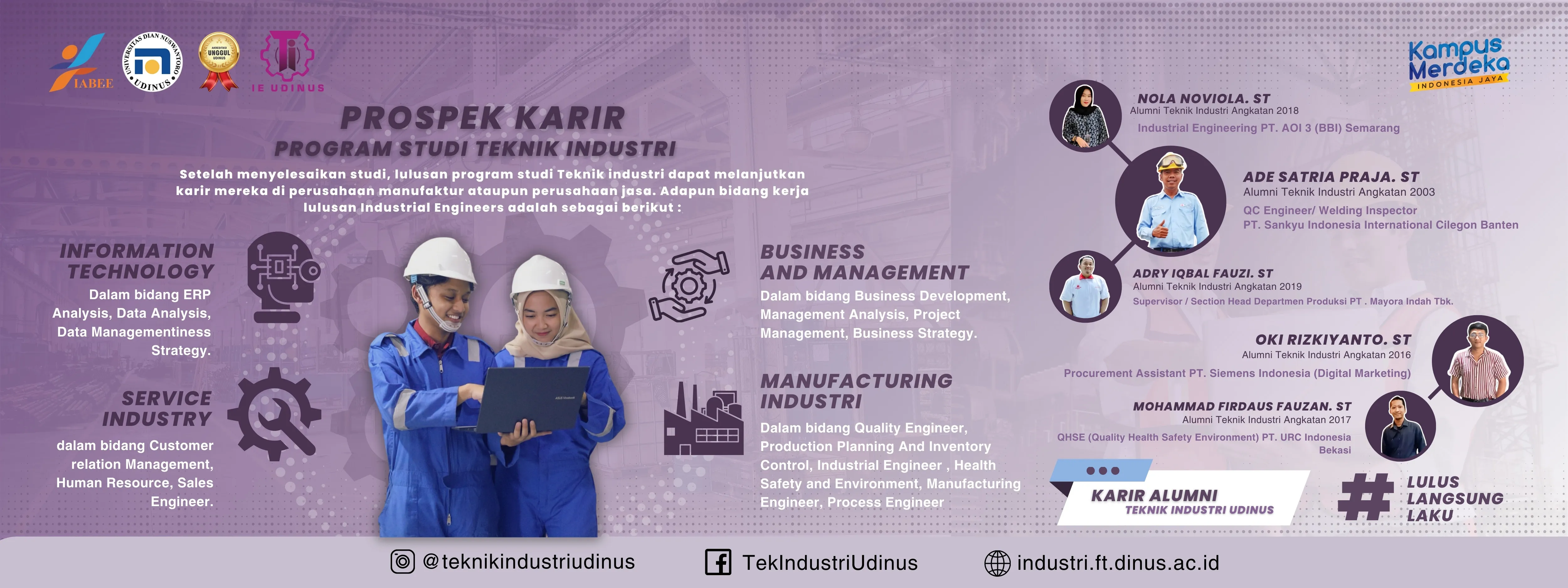 Prospek karir Program studi teknik industri